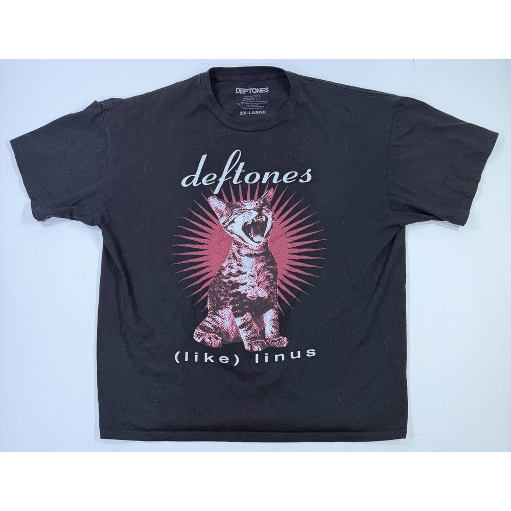 Deftones Like Linus Cat Graphic Band T Shirt Black 2XL Licensed